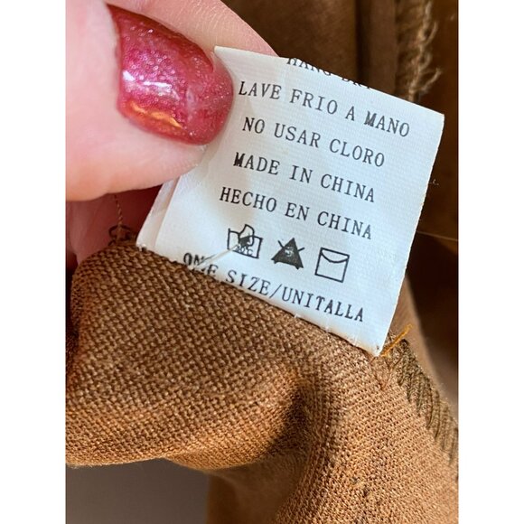 Tan Fringe Boho Vest With Embroidered Rose & Love & Peace Back Print OS - Picture 8 of 8